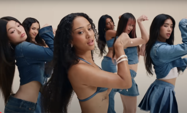 The global girl group Katseye dances to the song 'Milkshake' in Gap's "Better in Denim" campaigbn